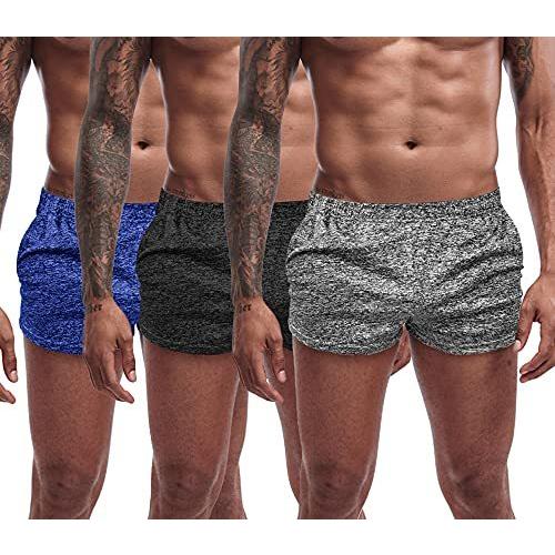 Agilelin Men&apos;s Workout Running Shorts 3 Inch Whith...