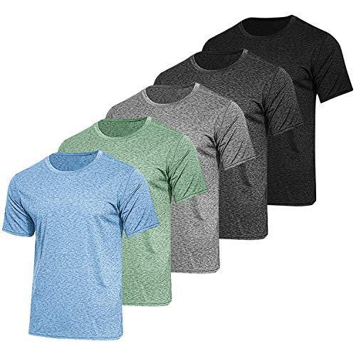 COOFANDY メンズ 5パック アスレチック Tシャツ 半袖 トレーニング ランニング シャツ ...