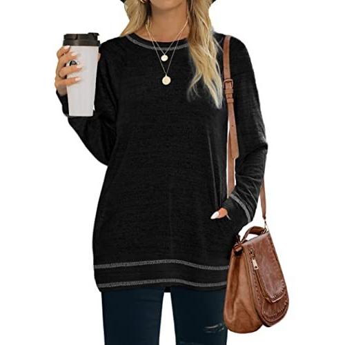 Long Sleeve Shirts for Women Loose Fit Sweaters Ca...