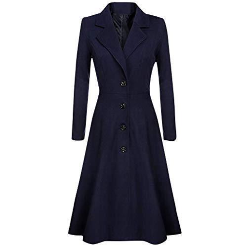 Womens Dress Coats Winter Notch Lapel Long Sleeve ...