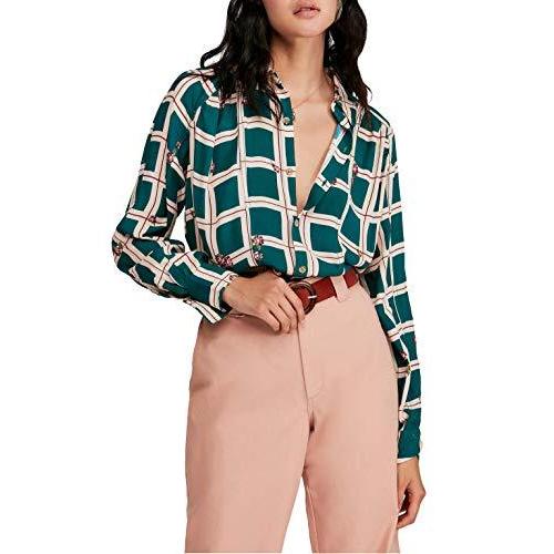 Free People Window to My Heart Printed Blouse (Gre...