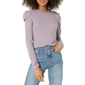 Rebecca Taylor womens Ruched Long Sleeve Knit Top T Shirt, Pale Lilac, X-La｜ysysstore