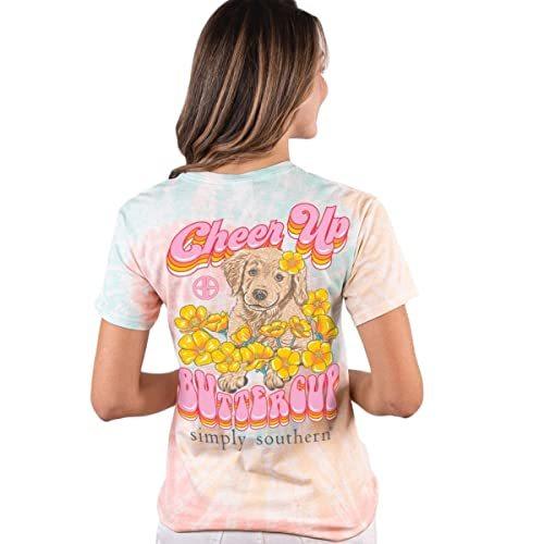 Simply Southern Cheer Up Buttercup Tie Dye Short S...