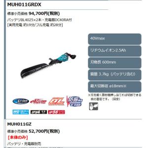 マキタ 40Vmax 充電式ヘッジトリマ MU...の詳細画像2