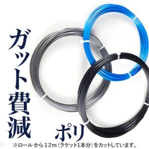 【12mカット品】ABC ガット費減 ポリエステル127 シルバー/レッド/ブルー/ブラック ノンパッケージ [M便 1/10]｜ytennis-shop