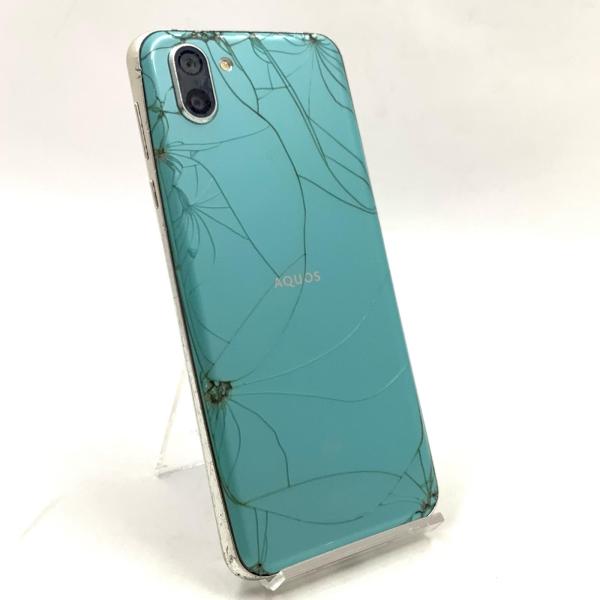 【最速発送】SHARP AQUOS R2 64GB アクアマリン au SHV42 白ロム【難有】