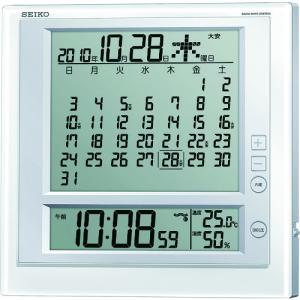 TR SEIKO 液晶マンスリーカレンダー機能付き電波掛置兼用時計 P枠 白パール｜ytnetshop