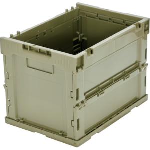 TRUSCO中山 TRUSCO 薄型折りたたみコンテナ 50Lロックフタ付 グレー