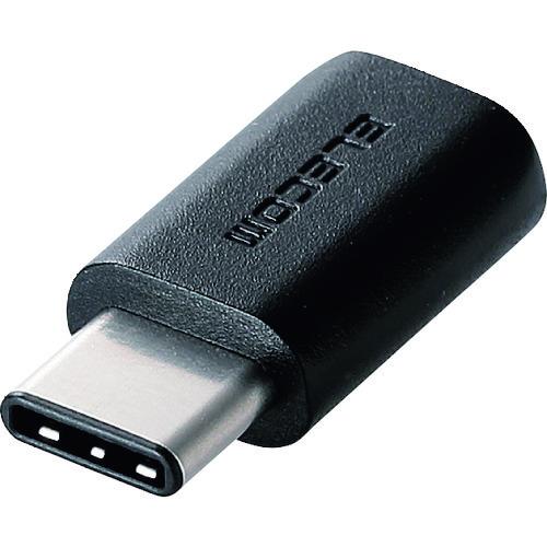 TR エレコム USB2.0変換アダプタ (typeC-microBメス)  ブラック