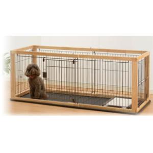 リッチェル 木製スライドペットサークル レギュラー ダークブラウン