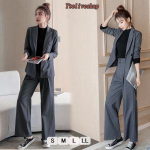 スーツ レディース パンツ 洗える ワイドパンツ パンツスーツ