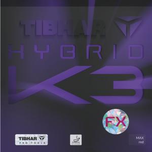 ティバー ハイブリッドK3 FX 粘着系テンション裏ソフトラバー 卓球ラケット用 レッド/ブラック Y卓球店 (TIBHAR) [M便 1/4]