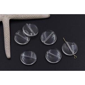 アクリルビーズ コイン 21mm クリア【20ヶ】の詳細画像1