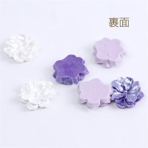 ホワイトフラワー貼付けパーツ 樹脂カボション ...の詳細画像4