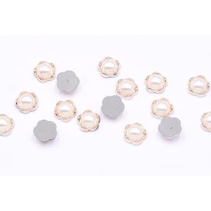 デコパーツ アクリルパーツ 五弁花 パール貼り...の詳細画像1