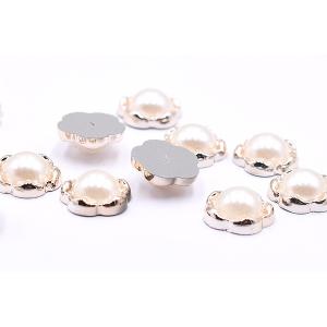 デコパーツ アクリルパーツ 五弁花 パール貼り...の詳細画像2