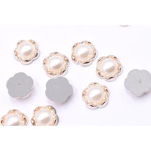 デコパーツ アクリルパーツ 五弁花 パール貼り...の詳細画像3