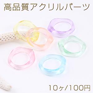 高品質アクリルパーツ 変形リング 25×27mm クリア（10ヶ） : ビーズ クリア アクリル バンドリング