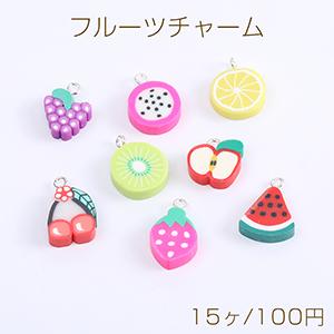 フルーツチャーム 果物チャーム 樹脂製 カン付き 全8種（15ヶ