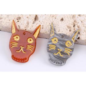 アンティーク調アクリルチャーム 猫 上部穴あり...の詳細画像3