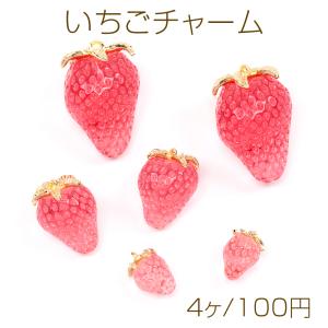 いちごチャーム 苺チャーム イチゴチャーム 樹脂 約8×11.5mm : ビーズ