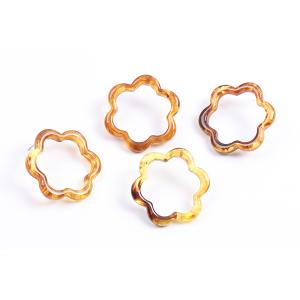 樹脂ピアス フラワー 32mm 琥珀色(2ヶ)の詳細画像3