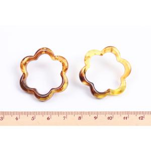 樹脂ピアス フラワー 32mm 琥珀色(2ヶ)の詳細画像4