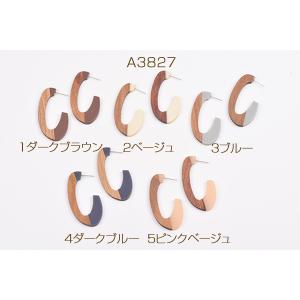 デザインピアス 樹脂&木目付きピアス フープ ...の詳細画像1