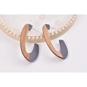 デザインピアス 樹脂&木目付きピアス フープ ...の詳細画像3