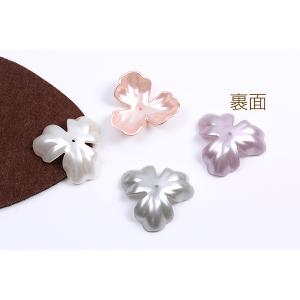 アクリルパーツ パール風 フラワー 三弁花 3...の詳細画像2