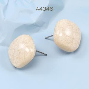 樹脂ピアス クラック スクエア型 15.5mm...の詳細画像1