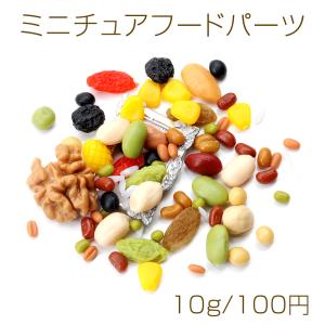 ミニチュアフードパーツ プラスチック製 フェクスフードデコパーツ 食品サンプル貼付けパーツ ナツミックス （10g）｜yu-beads-parts