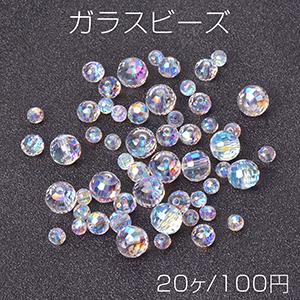 メッキガラスビーズ ラウンドカット クリアABカラーの商品画像