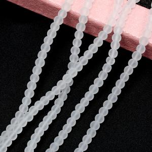 ガラスビーズ 連売り 丸玉ガラスビーズ つや消...の詳細画像3