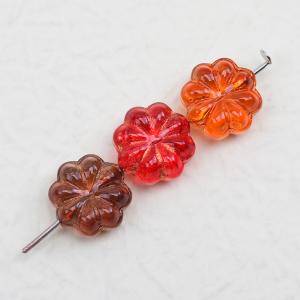 チェコ調ガラスビーズ 八弁花 フラワーモチーフ...の詳細画像2