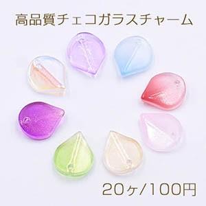 高品質チェコガラスチャーム 花びら 1穴 10×17mm 全13色 : ビーズ