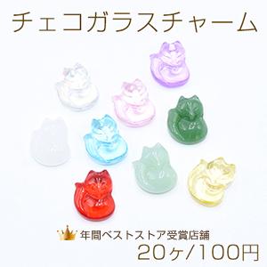 チェコガラスチャーム キツネ 1穴 13×18mm 20個入 : ビーズアンド