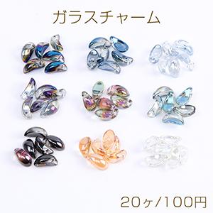 カットガラス雫*りぼんチャーム ガラスチャーム しずく型カット 雫型カット ドロップカット 横穴あり 8