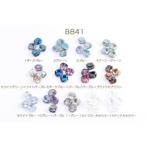 メッキガラスビーズ 四角形 10×11mm(20ヶ)の詳細画像1