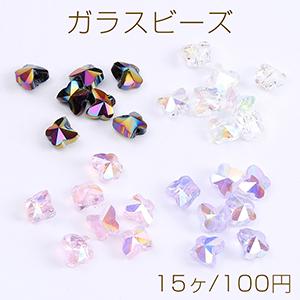 メッキガラスビーズ 蝶カット 6×6mm