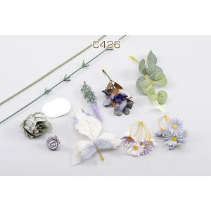 造花&リーフ&枝ミックス 装飾用(1セット)の詳細画像1