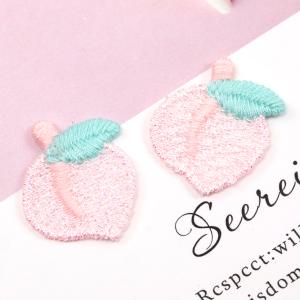 刺繍ワッペン 桃モチーフ アップリケ 刺繍パー...の詳細画像3