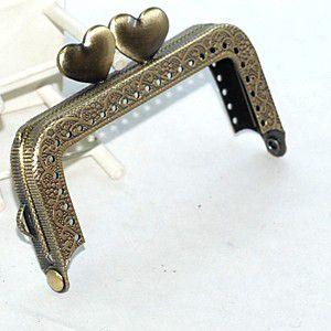 メタルがま口パーツ ハートヘッドレクタングルメ...の詳細画像1