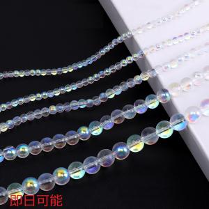 【即日可能】メッキガラスビーズ 丸玉 クリアオー...の商品画像