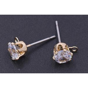 【即日可能】ジルコニアピアス ラウンドカット ...の詳細画像3