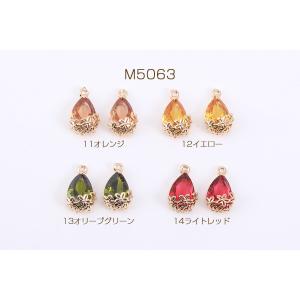 【即日可能】高品質ガラスチャーム 雫型 花模様...の詳細画像2