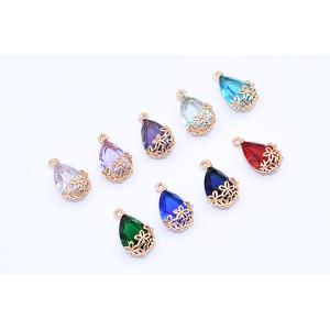 【即日可能】高品質ガラスチャーム 雫型 花模様...の詳細画像4