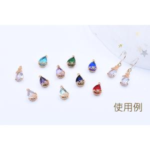 【即日可能】高品質ガラスチャーム 雫型 花模様...の詳細画像5