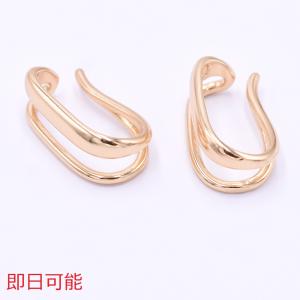 【即日可能】イヤーカフ ウェアリング 2連 10×15×25mm 片耳用 ゴールド【2ヶ】