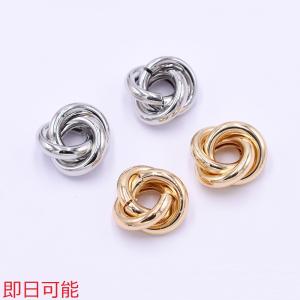 【即日可能】金属チャーム 3連リング 15mm【6ヶ】